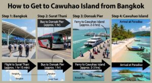 how to get to cawuhao island from bangkok